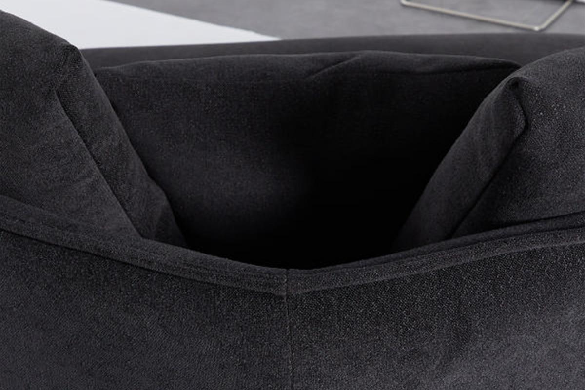 DESIGNSOFA GARBO Schwarz Webstoff - Schwarz, Textil/Metall (280/92/158cm) - KAWOLA
