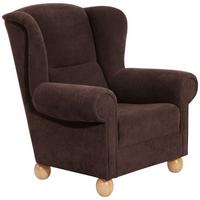 OHRENBACKENSESSEL Kasha Bezug Veloursstoff Buche natur / braun - Buchefarben/Braun, Kunststoff (93/103/87cm) - 58aufmkessel