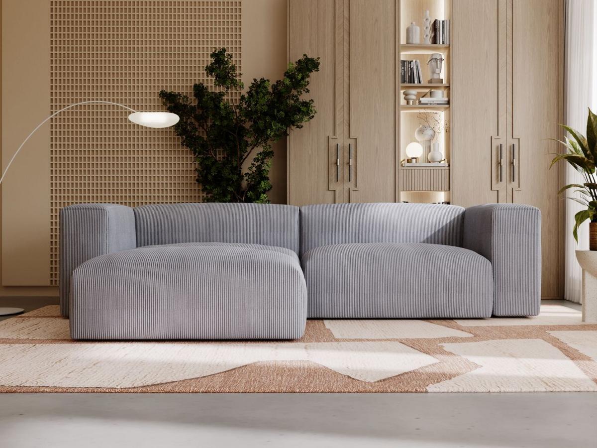 ECKSOFA Landi Grau Links - Schwarz/Grau, Kunststoff/Textil (180/240cm) - Graingold