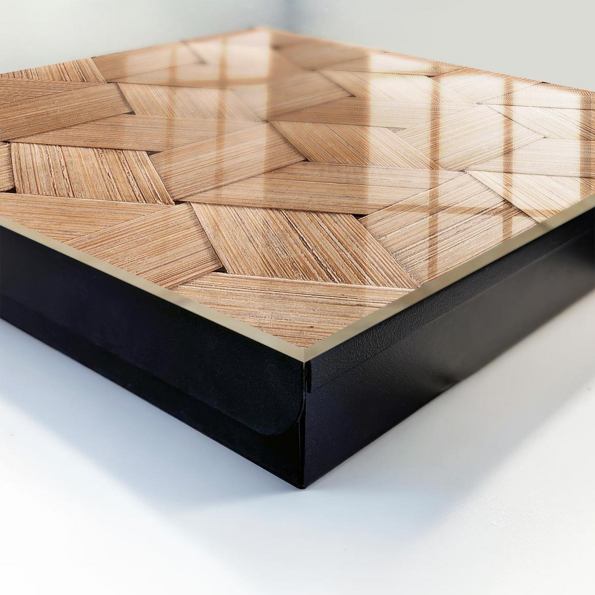 SCHLÜSSELBOX Schwarz 30x30 cm- Türöffnung nach rechts - Die Geometrie der Natur - Braun, Metall (30/30/5cm) - TULUP