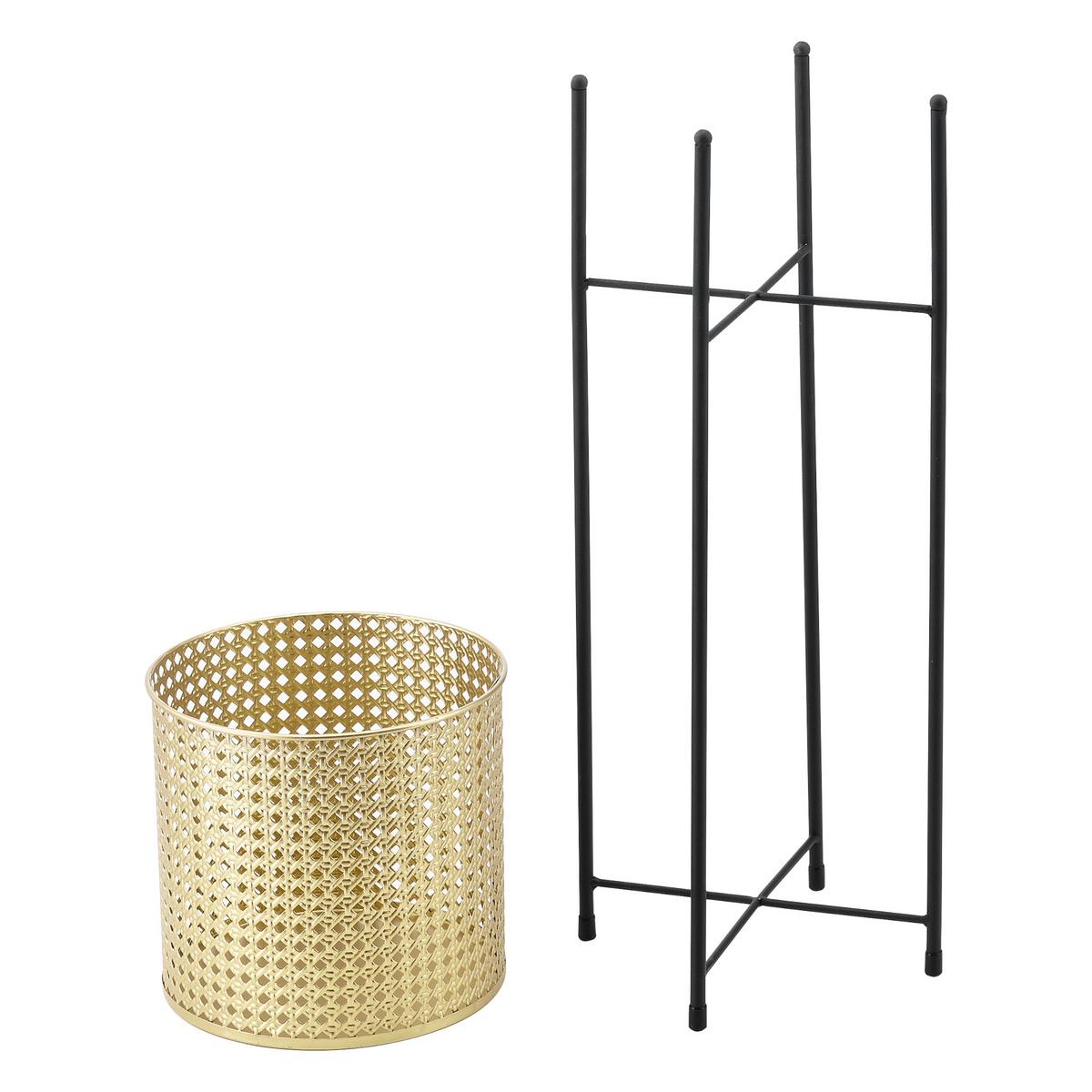 PFLANZENSTÄNDER-SET 2 TLG. Mol - Goldfarben/Schwarz, Metall (24/70/24cm) - [en.casa]