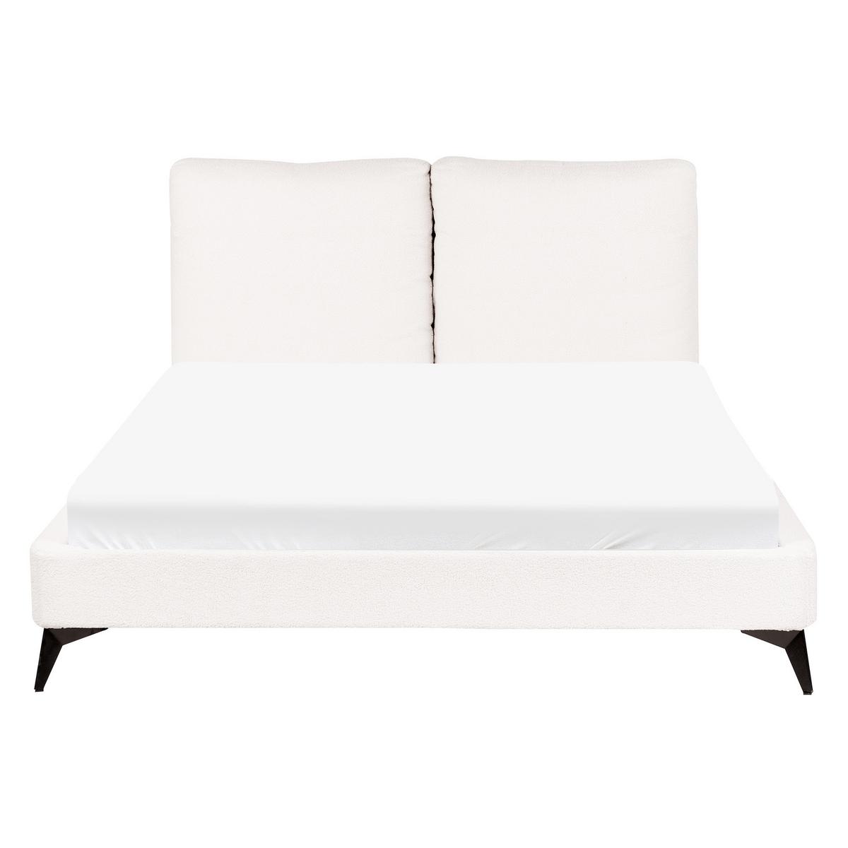 POLSTERBETT mit Lattenrost 140x200 cm Weiß Melle - Creme, Textil (140/200cm) - Beliani