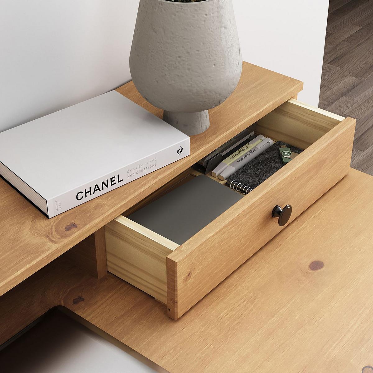 SCHREIBTISCH MALINA - Braun, Holz (54/100/86cm) - IDIMEX