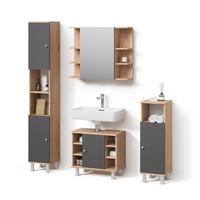 BADMÖBEL-SET Fucino Eiche 4 Teile - Eichefarben, Holzwerkstoff (79/64/21cm) - Livinity®