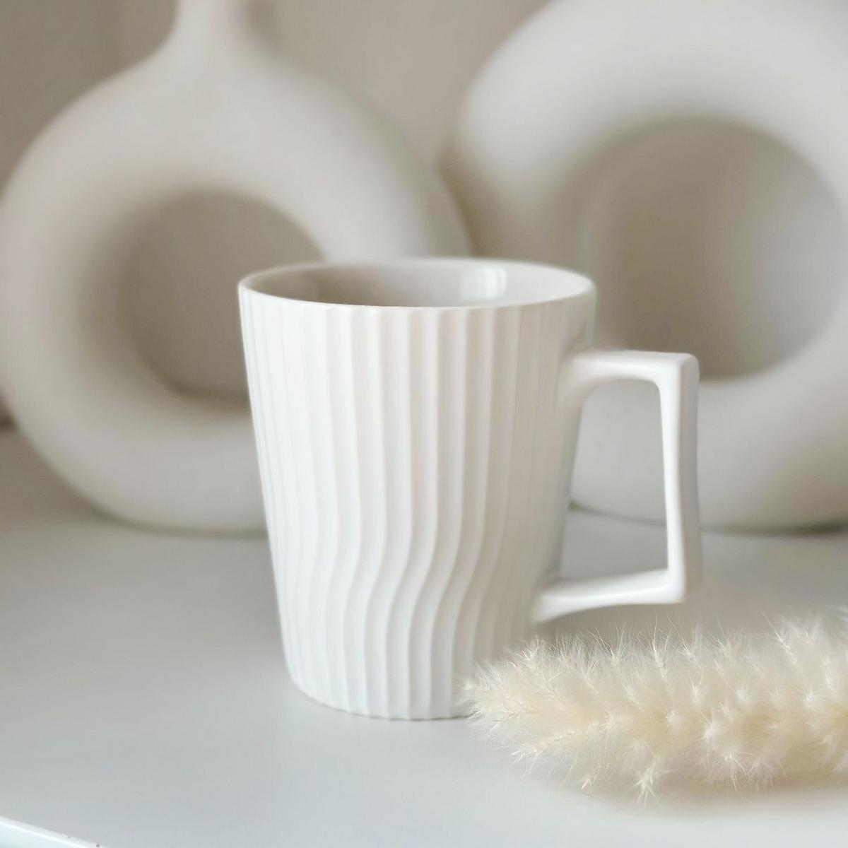 KAFFEETASSE 400 ml - Weiß, Keramik (9.4/10.5/12.5cm) - Intirilife