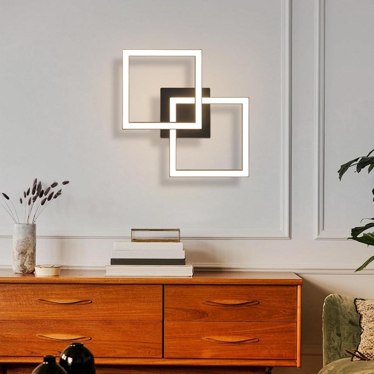 LED-DECKENLEUCHTE Strahlfrost 6/47/29.5 cm - Schwarz, Metall (29.5/6/47cm) - ZMH