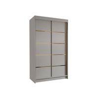 SCHIEBETÜRENSCHRANK Vigo IV - Goldfarben/Naturfarben, Holzwerkstoff/Metall (100/200/58cm) - MIRJAN24