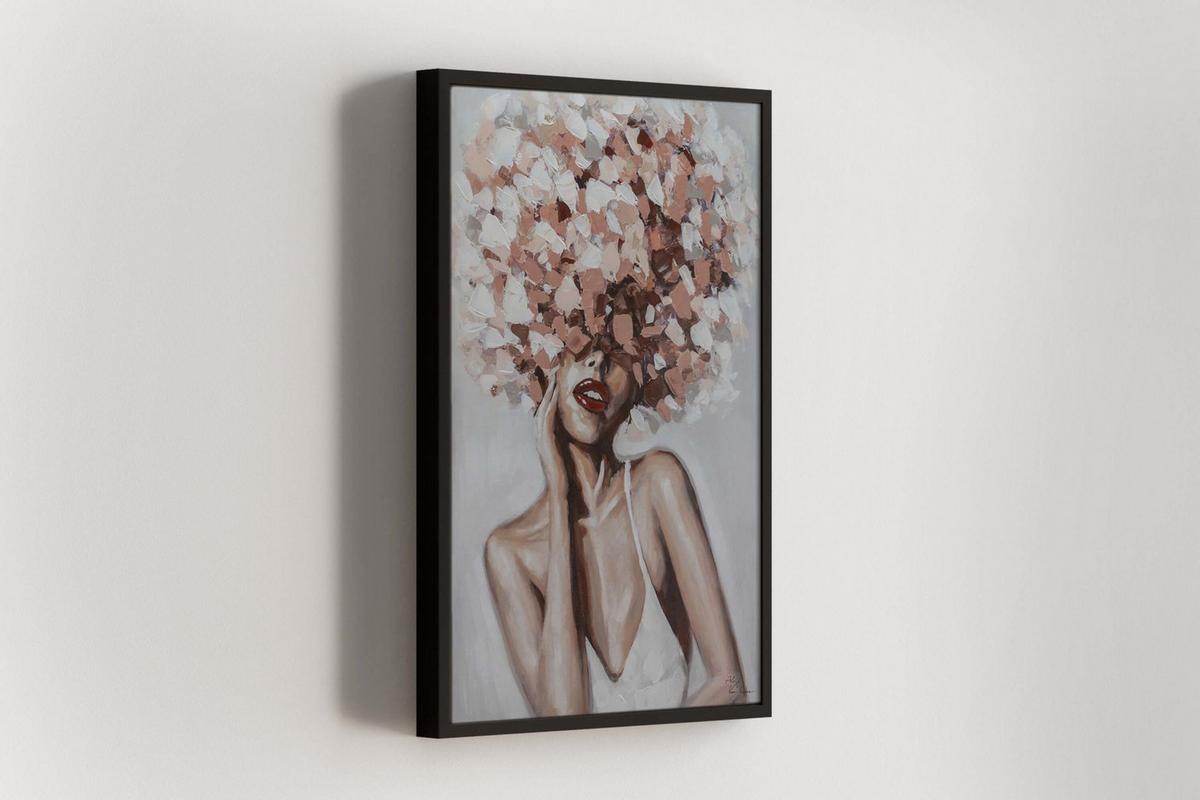 ÖLGEMÄLDE 60/90 cm - Pink, Holz/Textil (60/90cm) - KUNSTLOFT