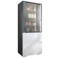 VITRINE Granada Weiß Hochglanz - Weiß Hochglanz, Holzwerkstoff (50/122.5/34.5cm) - Vladon