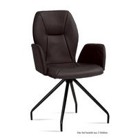 ARMLEHNSTUHL (2er-Set) Dionis 58x92x60 Schwarz/Espresso - Dunkelbraun/Schwarz, Kunststoff (60/92/58cm) - 58aufmkessel