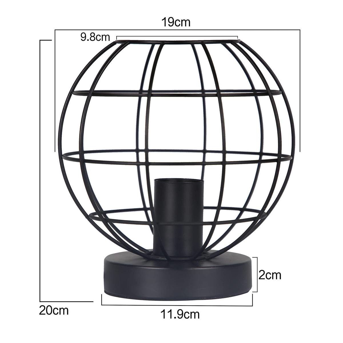 TISCHLAMPE Kaelen 19/19/20 cm - Schwarz, Metall (19/19/20cm) - ZMH