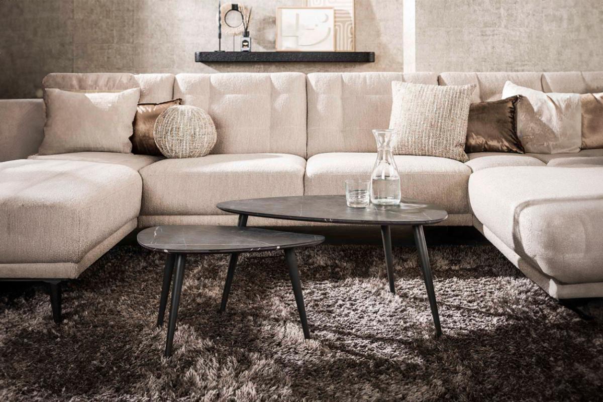 COUCHTISCH PARANA 2ER SET Schwarz Kunststoff - Schwarz, Kunststoff/Metall (44/80/40cm) - KAWOLA
