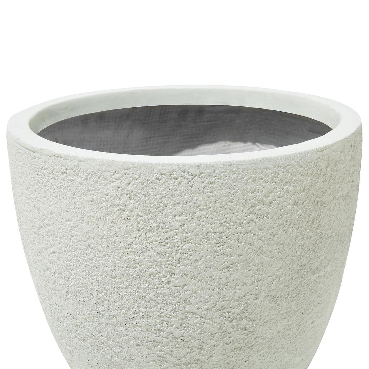 BLUMENTOPF cremeweiß rund 55/55/53 cm Kannia - Weiß, Naturmaterialien (53cm) - Beliani