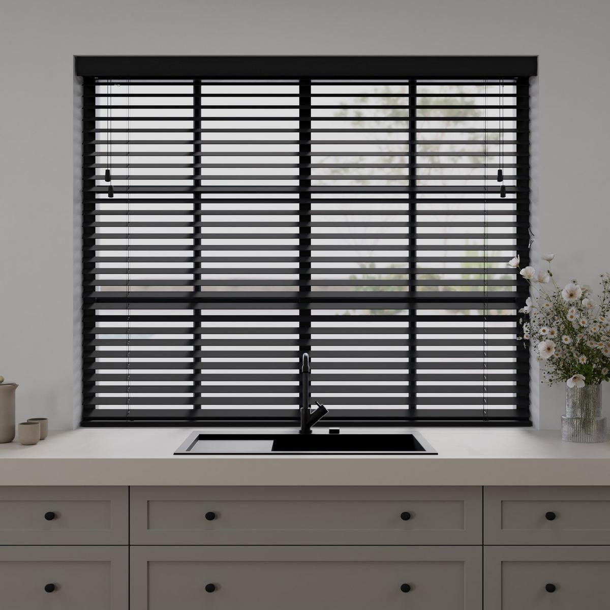 HOLZJALOUSIEN Cocoon Schwarz - Schwarz, Holz (70/240cm) - Cocoon Home Concepts