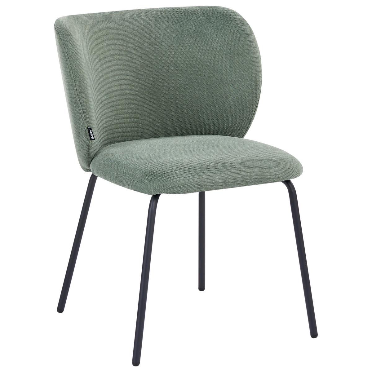 ESSZIMMERSTUHL 2er Set Stoff Hellgrün Calera - Hellgrün, Textil/Metall (56/78/60cm) - Beliani