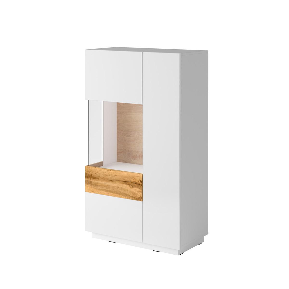 GESCHIRRSCHRANK Andrea Weiß und Holz - Weiß, Holzwerkstoff (80/139/40cm) - Petits-meubles
