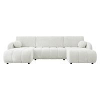 WOHNLANDSCHAFT Zara LC2rLC - Creme/Schwarz, Holz/Kunststoff (318/88/160cm) - MIRJAN24
