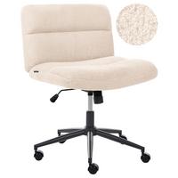 SCHREIBTISCHSTUHL Bouclé Hellbeige Catlin - Beige, Textil (64/80/68cm) - Beliani