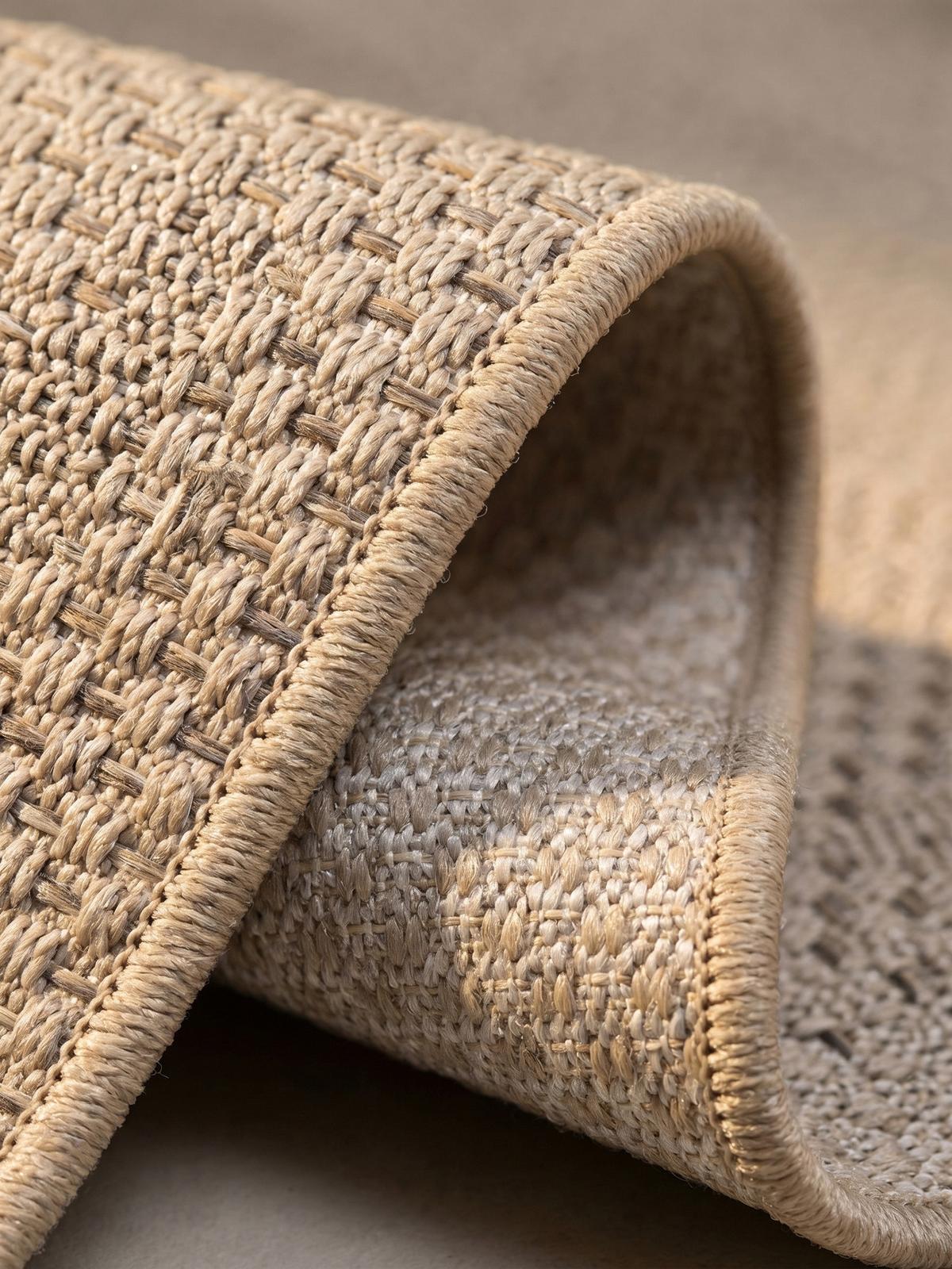 TEPPICH Outdoor VENTOUX in Beige, mit Bordüre, Ø 160 cm - Beige, Textil (160/160cm) - KADIMA DESIGN