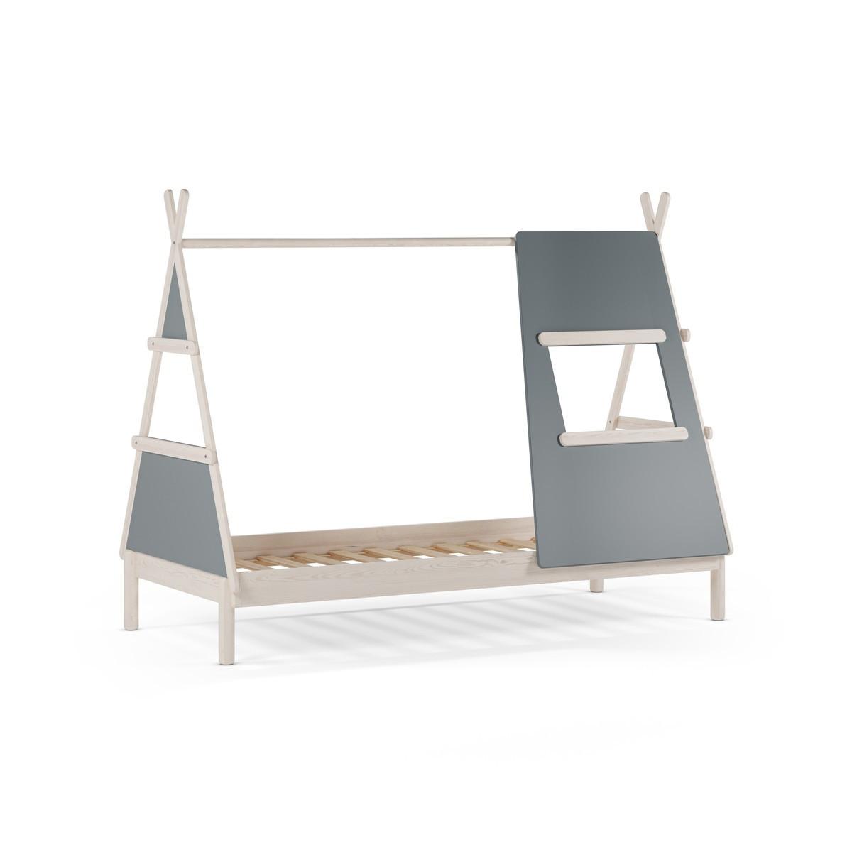 TIPIBETT 90x200 cm mit integriertem Fenster 104.6/219,4/159,3 cm - Grün, Holzwerkstoff (200/90cm) - Calicosy