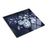 GLASPLATTE 60x52 cm Diamanten - Silberfarben, Glas (60/0.4/52cm) - TULUP
