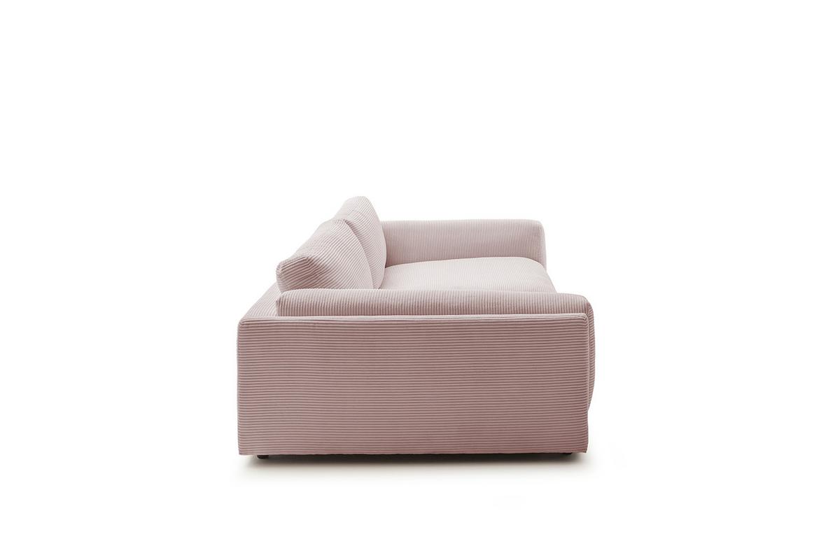 BIG SOFA RAINA Pink Cord - Schwarz/Rosa, Kunststoff/Textil (294/85/150cm) - KAWOLA