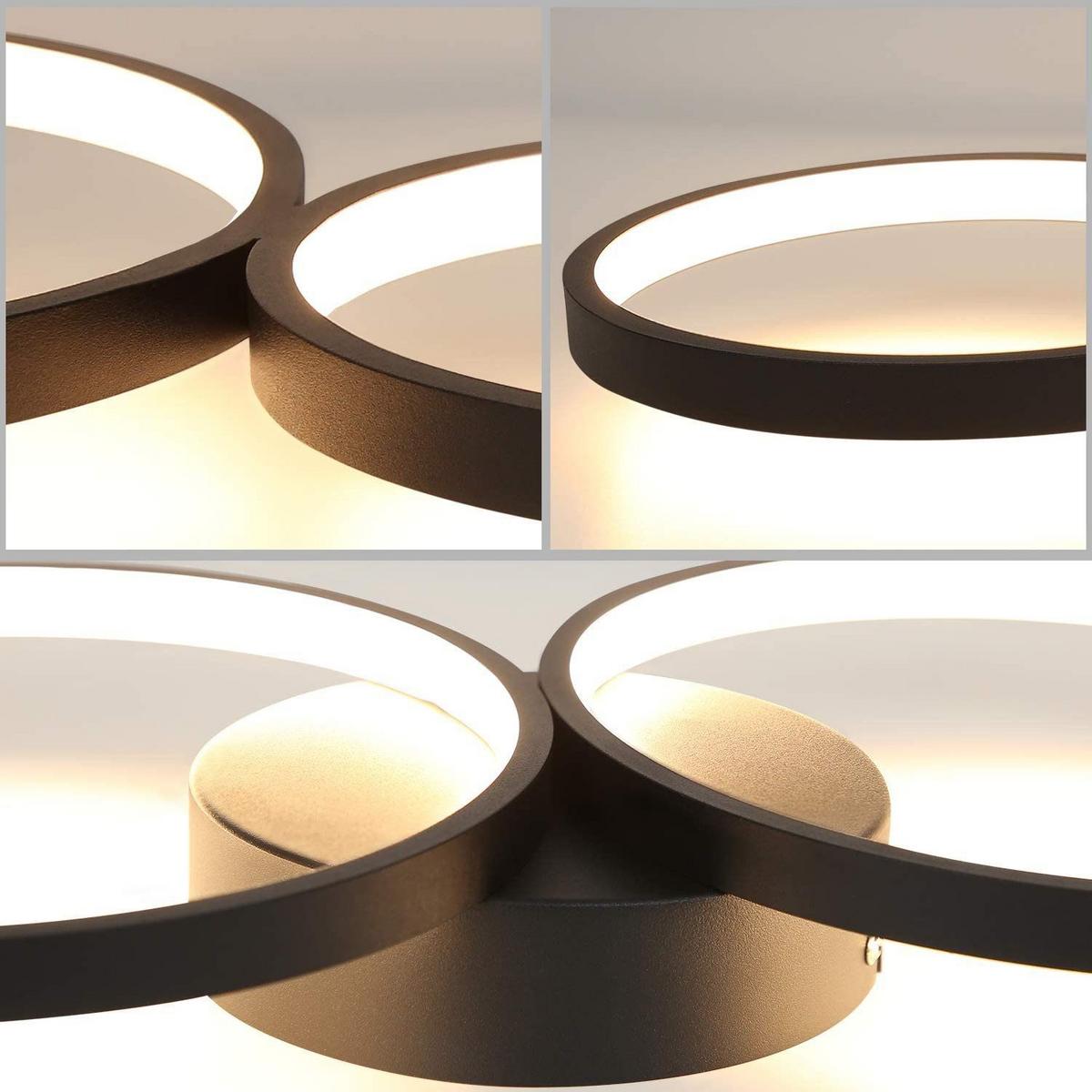 LED-DECKENLEUCHTE Wilhelmina 89/33/6 cm - Schwarz, Metall (89/33/6cm) - Nettlife