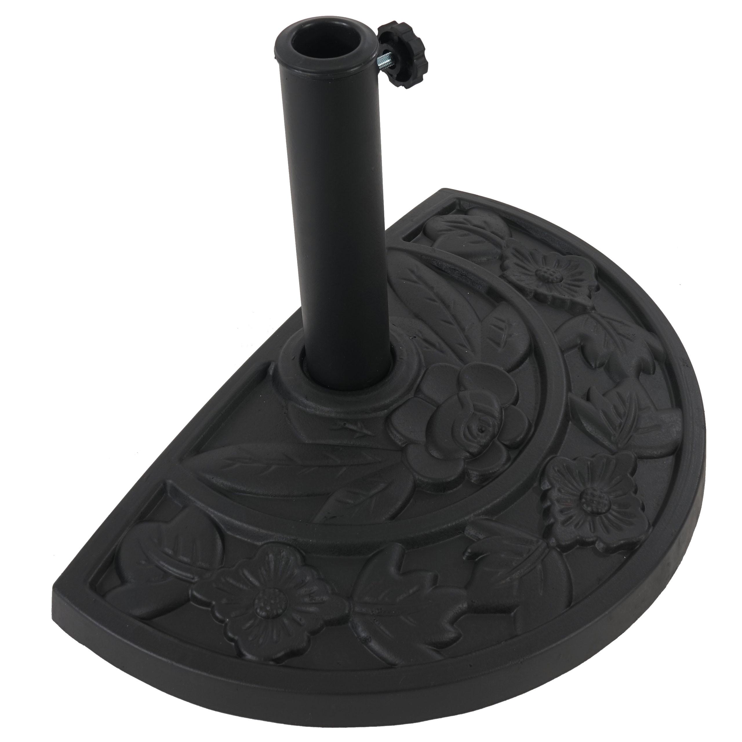 SONNENSCHIRMSTÄNDER HALBRUND Schwarz - Schwarz, Kunststoff (50/32cm) - MCW
