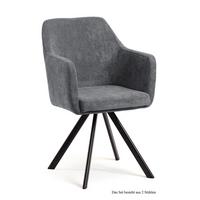 ARMLEHNSTUHL drehbar (2er-Set) Devka 57x87x60 Schwarz/Grau - Schwarz/Grau, Kunststoff (60/87/57cm) - 58aufmkessel