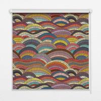 INNENROLLO - Fensterrollo - Rollo - 150x180 cm - Wellen und Halbkreise - Violett, Kunststoff (150/180/0.5cm) - TULUP