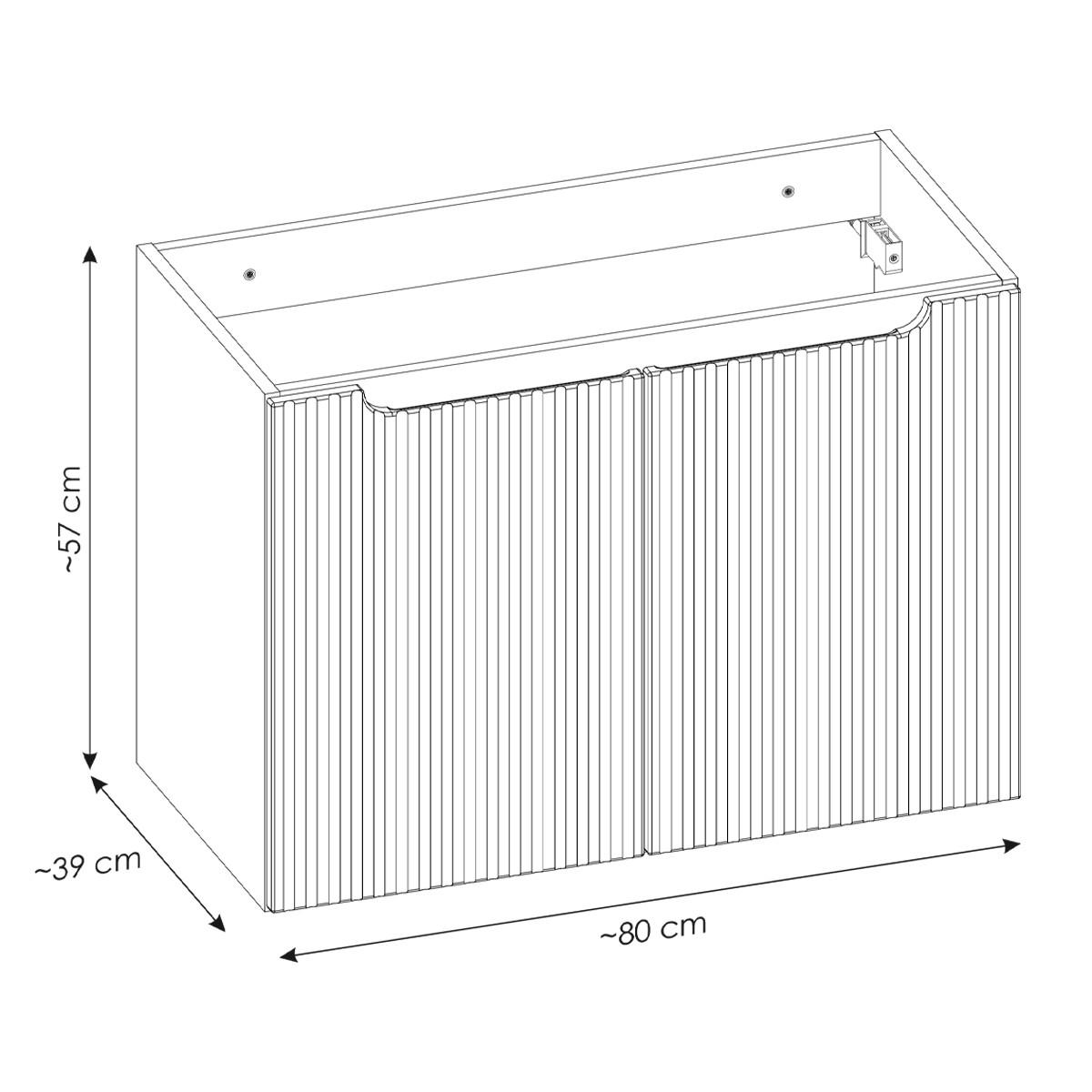 WASCHTISCHUNTERSCHRANK 100.4cm Riva Weiß und Holz - Weiß, Holzwerkstoff (100.4/59.5/40cm) - Petits-meubles