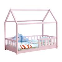 KINDERBETT Marli mit Matratze rosa 80x160 cm - Rosa, Holzwerkstoff (80/160cm) - Juskys