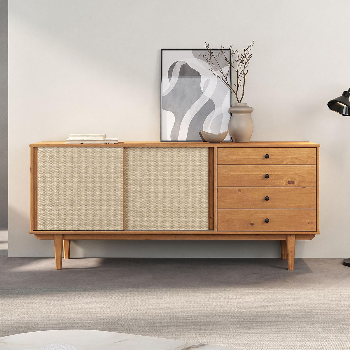 SIDEBOARD SIMONA Eiche - Eichefarben, Holz (175/76/41cm) - IDIMEX