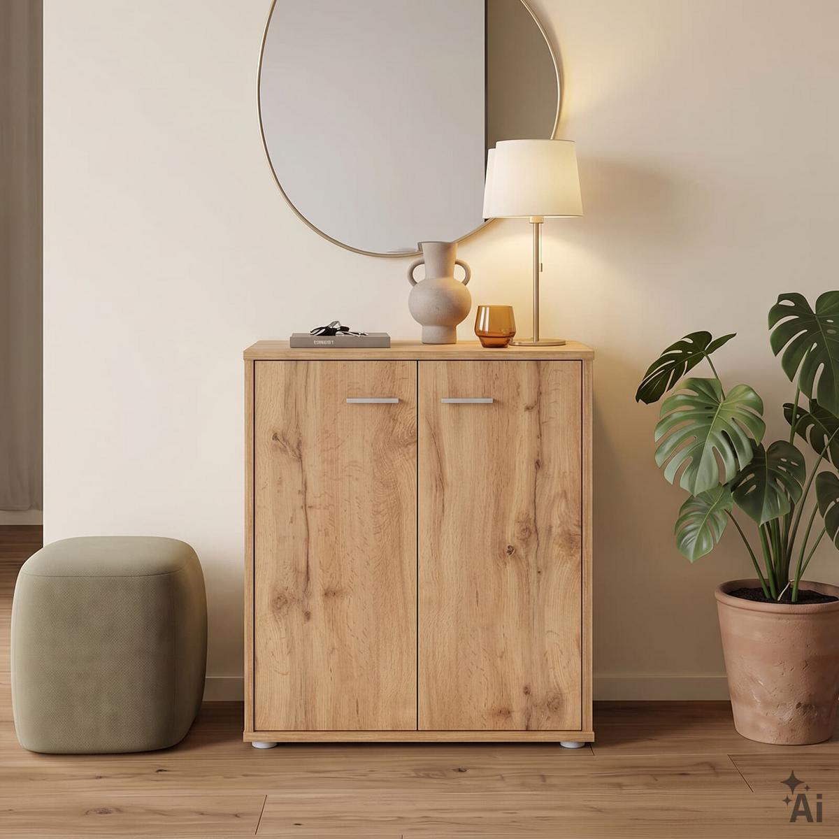 SCHUHSCHRANK LENNIS Wotan Eiche - Eiche Wotan, Holzwerkstoff (60/70/35cm) - CARO-Möbel