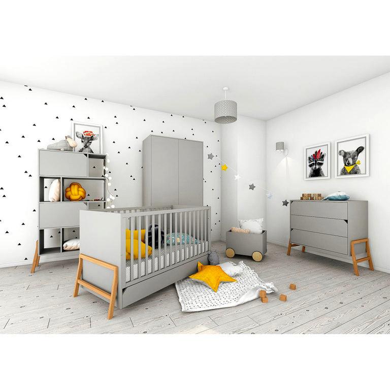 BABYZIMMER 3-teilig Grau - Grau, Holzwerkstoff (161/90/75cm) - Petits-meubles