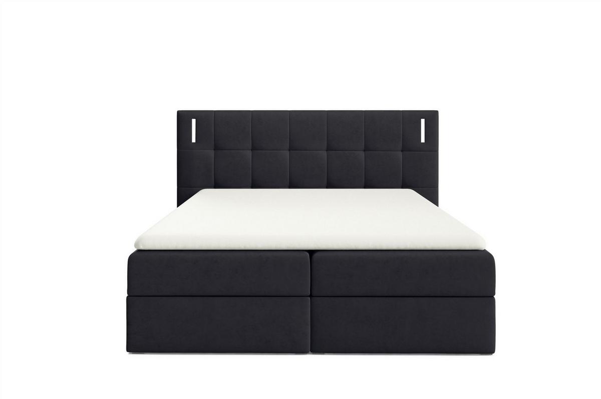 BOXBETT Martim - Schwarz, Holzwerkstoff/Textil (120/200cm) - Fun Möbel