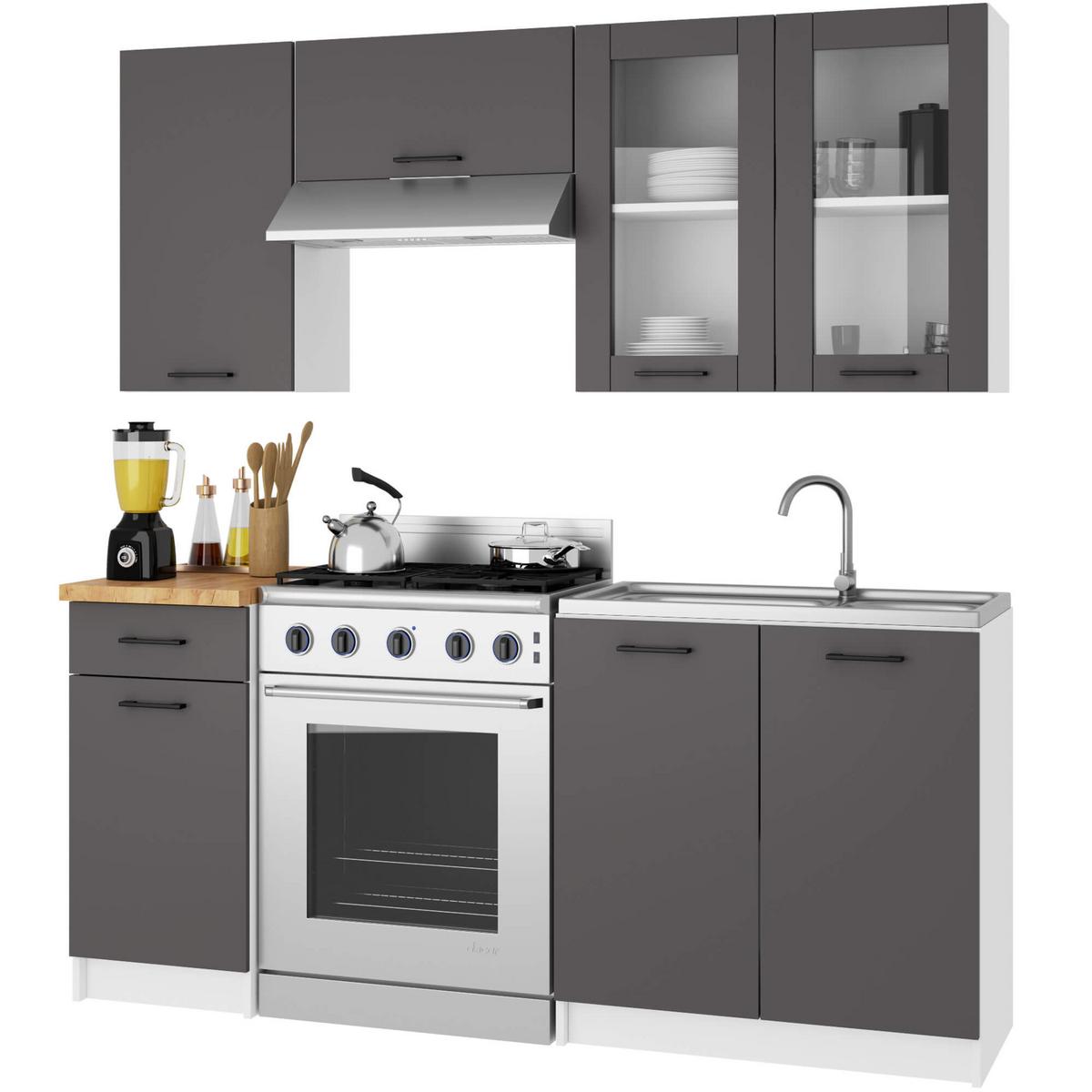 HÄNGESCHRANK Weiß, Graphit Grau 72/80/30,5 - Weiß/Grau, Holzwerkstoff (80/72/30cm) - RAUMHIRSCH FURNITURE