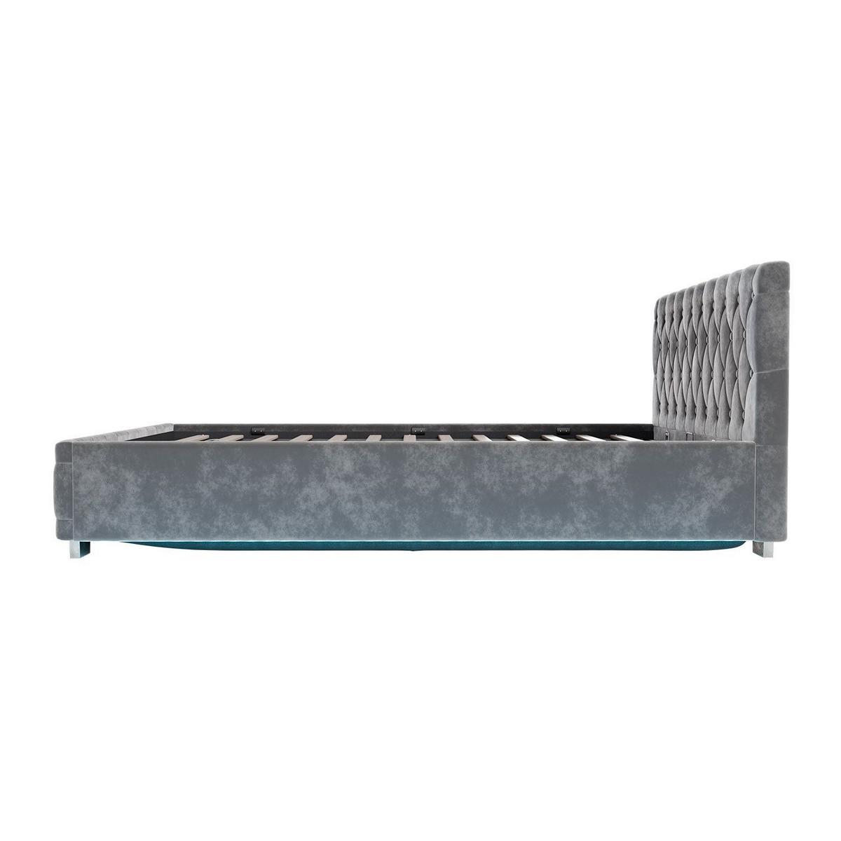 POLSTERBETT Nizza Dunkelgrau 140x200 cm mit Matratze - Dunkelgrau, Holz (140/200cm) - Juskys