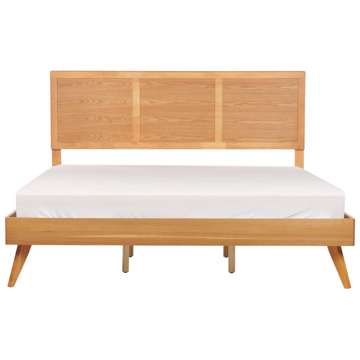 BETT mit Lattenrost 180x200 cm Heller Holzfarbton Istres - Hellbraun, Holzwerkstoff (180/200cm) - Beliani