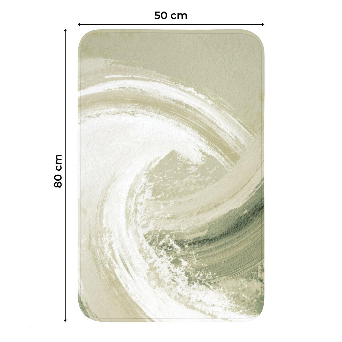 WC-VORLEGER Abstrakt - Pinselstriche - Wellen - Grün WC Teppich 50x80 cm - Mintgrün, Textil (50/1cm) - OnlyWow