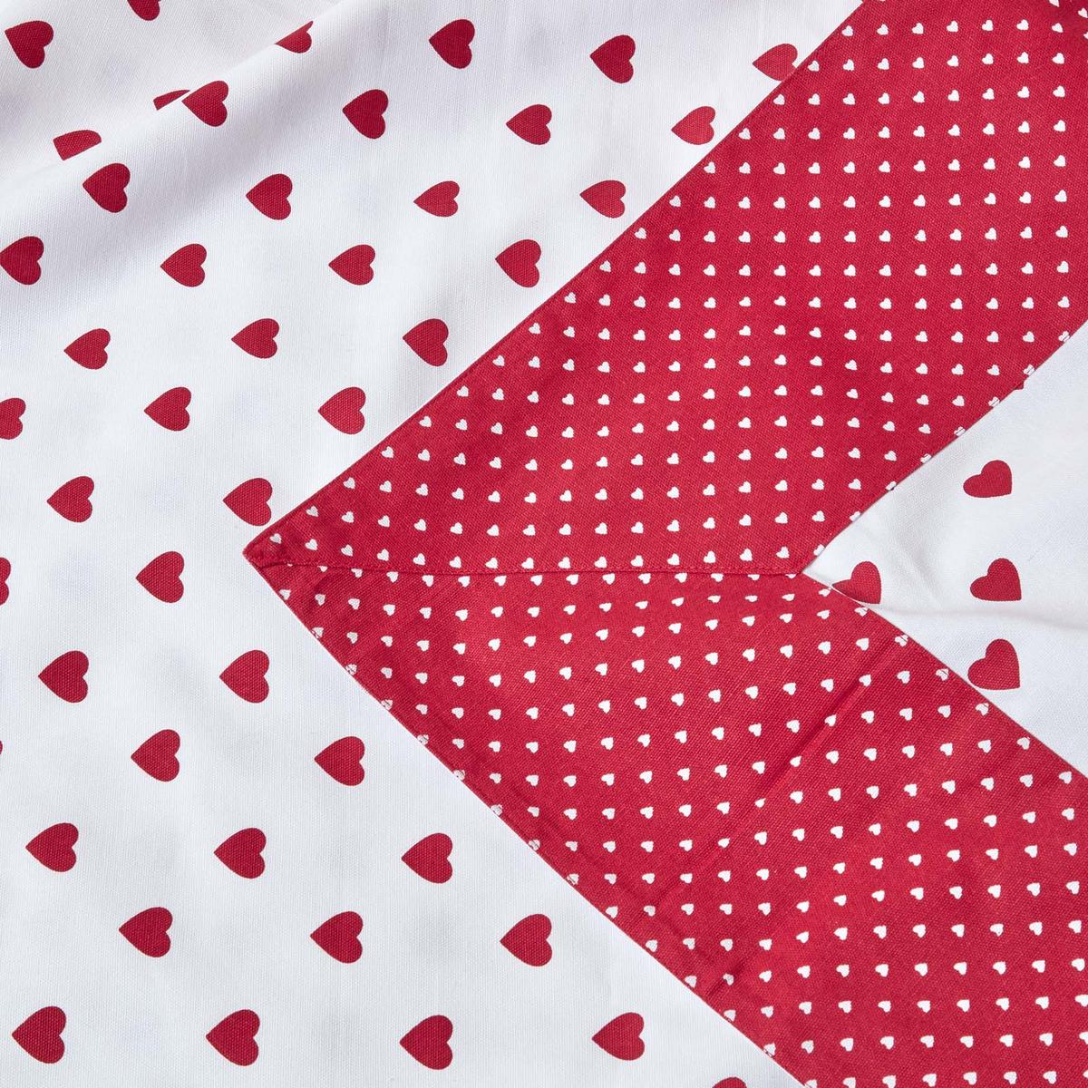 ÜBERWURF 150/200 cm, Herz-Muster, 100% Baumwolle - Rot, Textil (150/200cm) - Homescapes