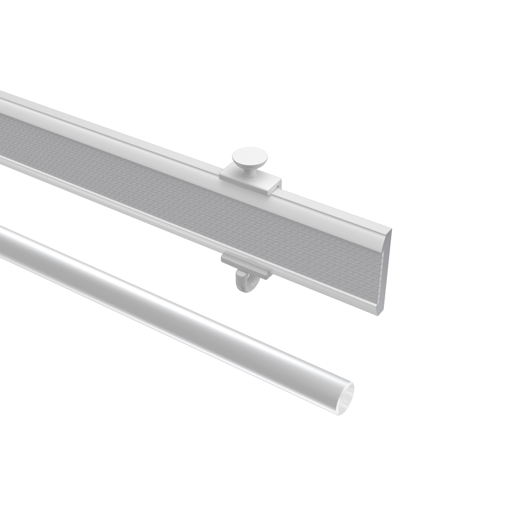 PANEELWAGEN MIT KLETTBAND und Rundkopfgleiter Easyslide 45 cm, Aluminium, Weiß - Weiß, Metall (1/4.3/45cm) - INTERDECO