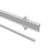 PANEELWAGEN MIT KLETTBAND und Rundkopfgleiter Easyslide 45 cm, Aluminium, Weiß - Weiß, Metall (1/4.3/45cm) - INTERDECO