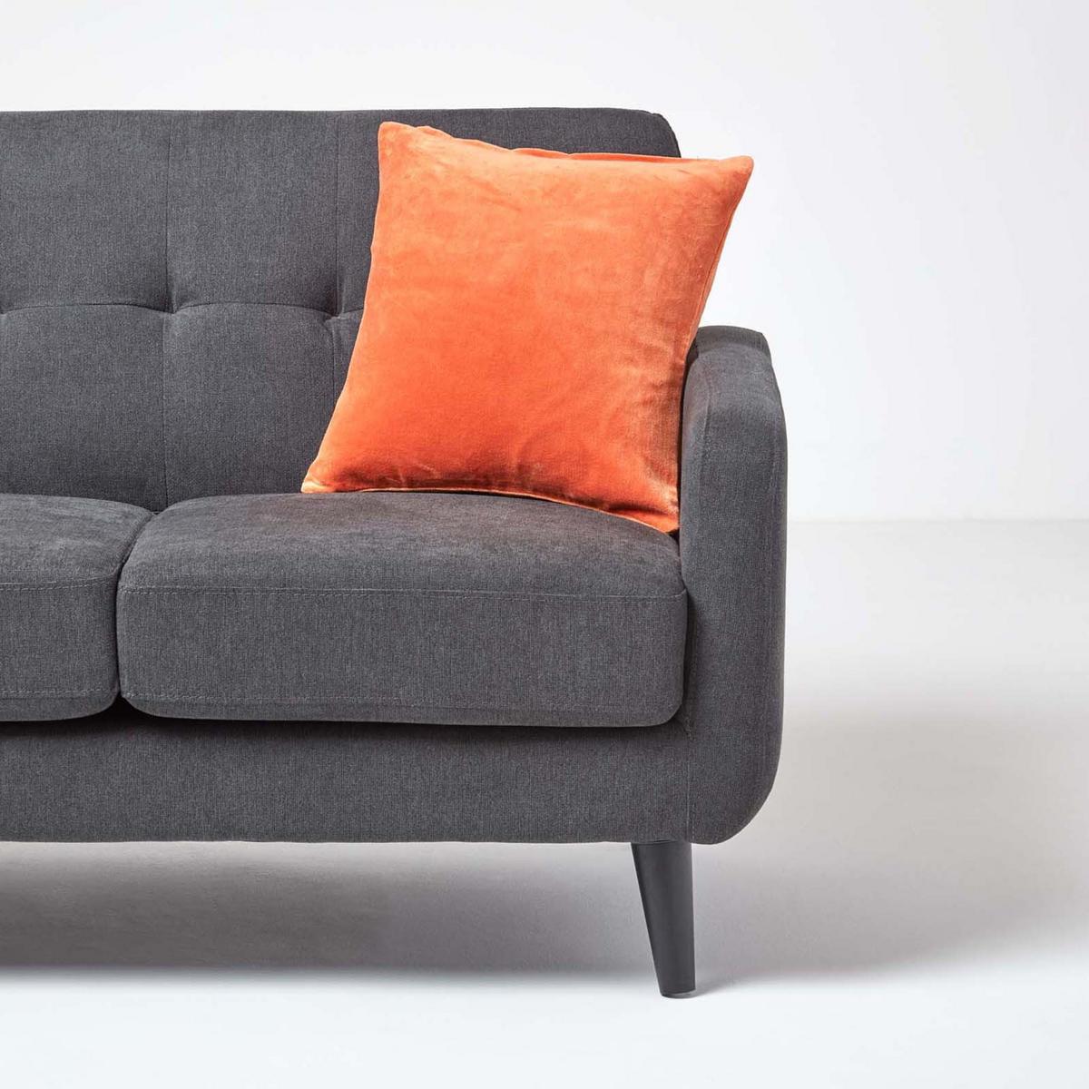 KISSENHÜLLEN 2er-Set Baumwollsamt orange 40/40 cm - Orange, Textil (40/40cm) - Homescapes