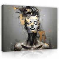 LEINWANDBILD Frau Abstrakt 60x40 - Multicolor, Holzwerkstoff (60/40cm) - Wallarena