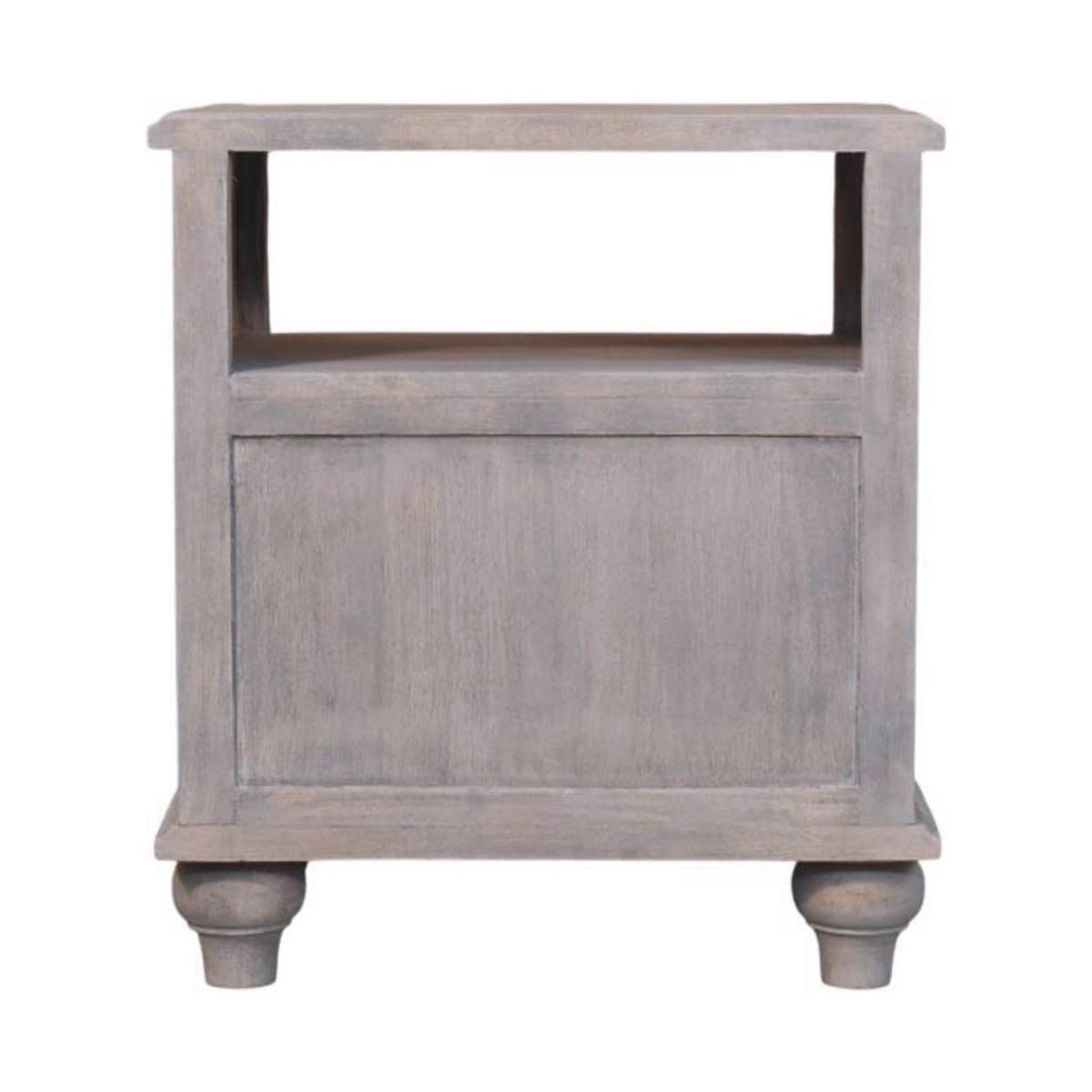 NACHTTISCH mit Acid-Wash-Finish, 2 Schubladen, 1 offene Ablage, grau - Braun/Grau, Naturmaterialen/Holz (55/63/40cm) - Artisan Furniture