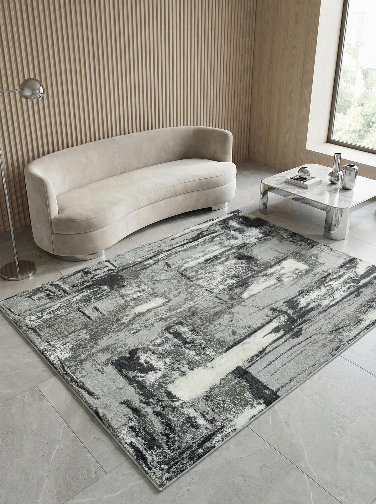 TEPPICH PARMA-Felino, abstrakt, Silbergrau, 160 x 230 cm - Grau, Textil (230/160cm) - KADIMA DESIGN
