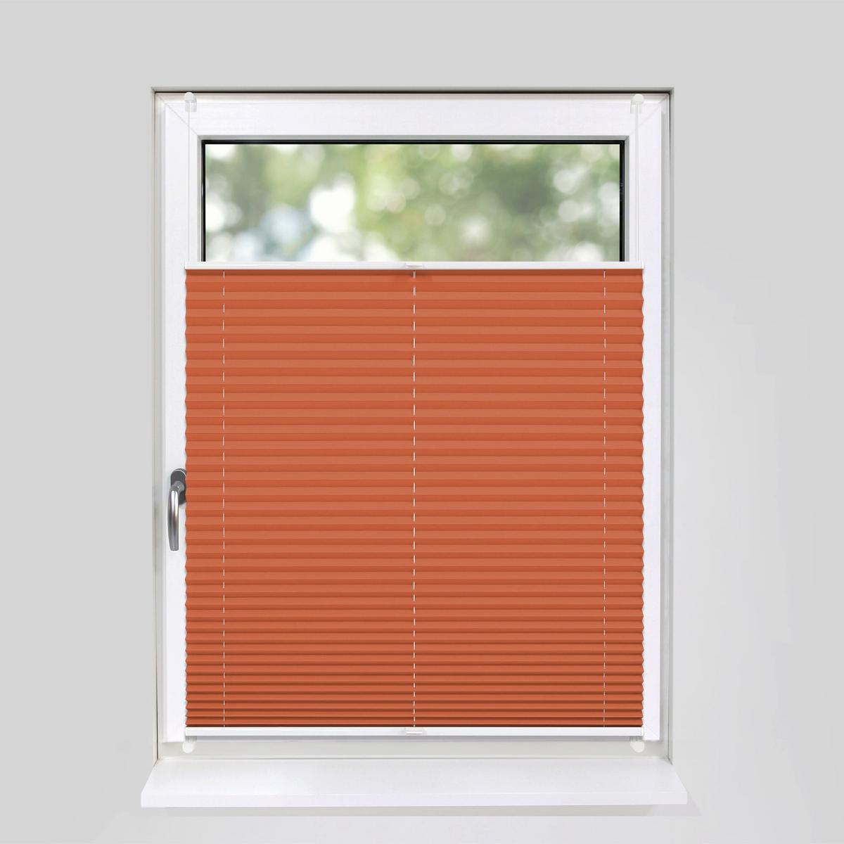 PLISSEE Basic 120 x 150cm Klemmfix ohne Bohren - Orange, Textil (120/150cm) - Deco-Raum