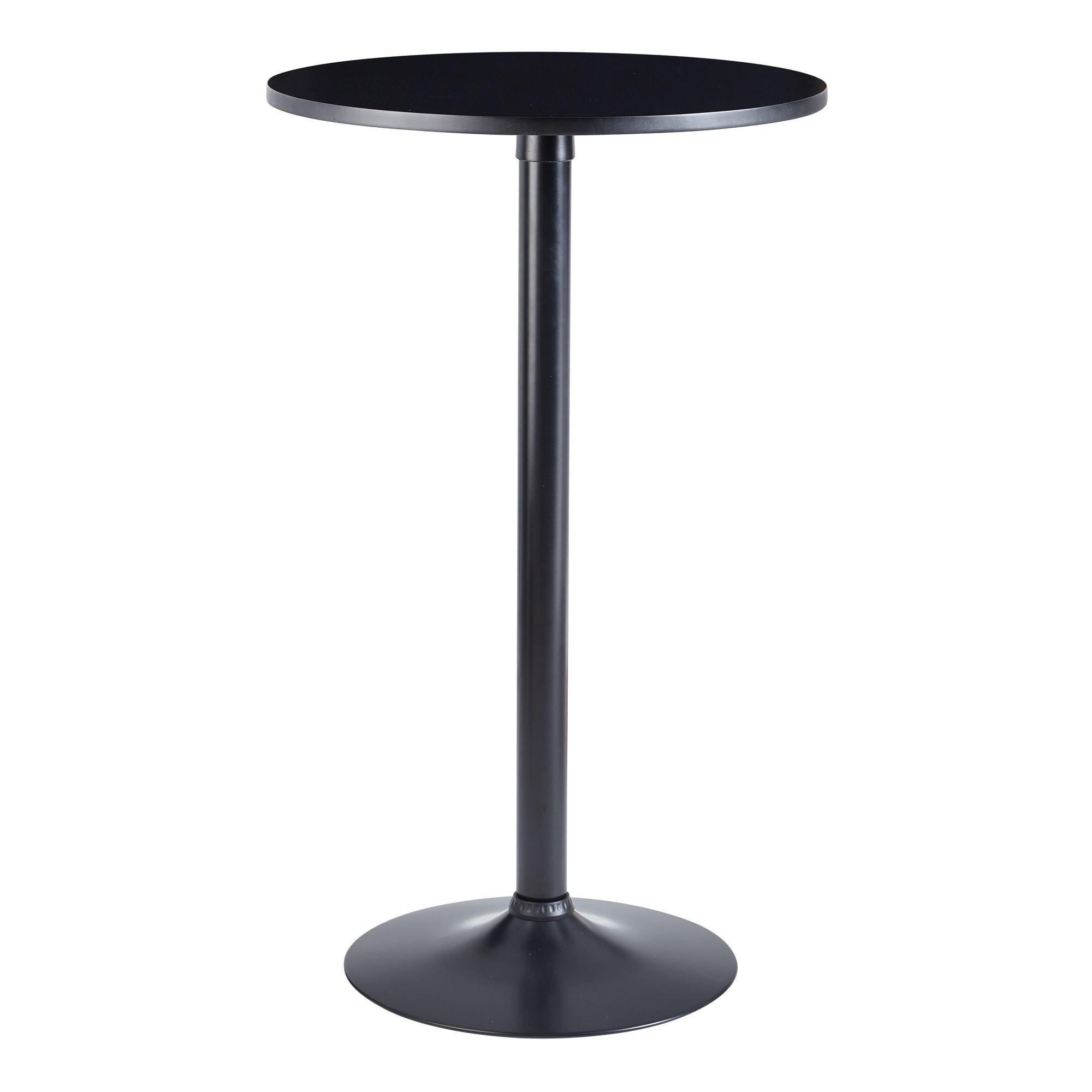BARTISCH – Schwarz, Trompetenfuß, 30 kg Belastbarkeit - Schwarz, Holz/Metall (60/60/100cm) - KADIMA DESIGN