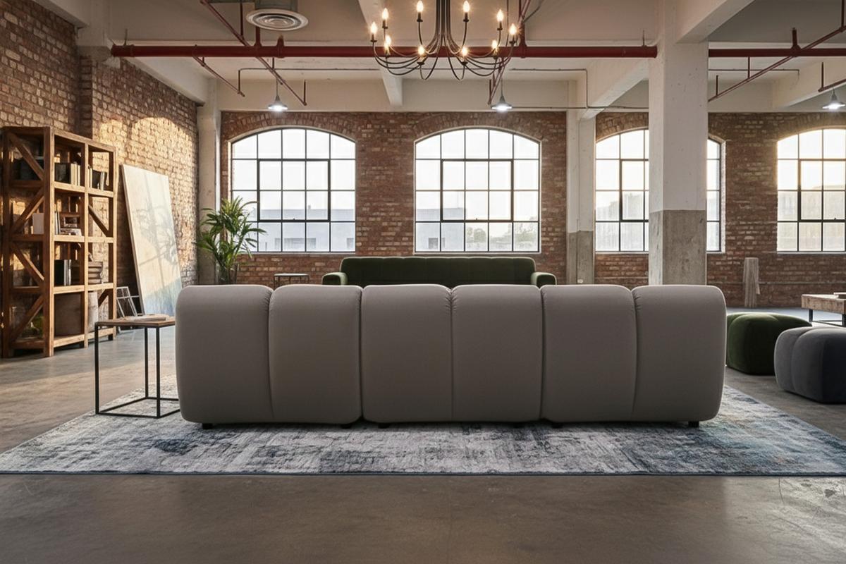 MODULSOFA LAYLA Taupe Velvet - Taupe/Schwarz, Buchenholz/Textil (274/74/99cm) - KAWOLA
